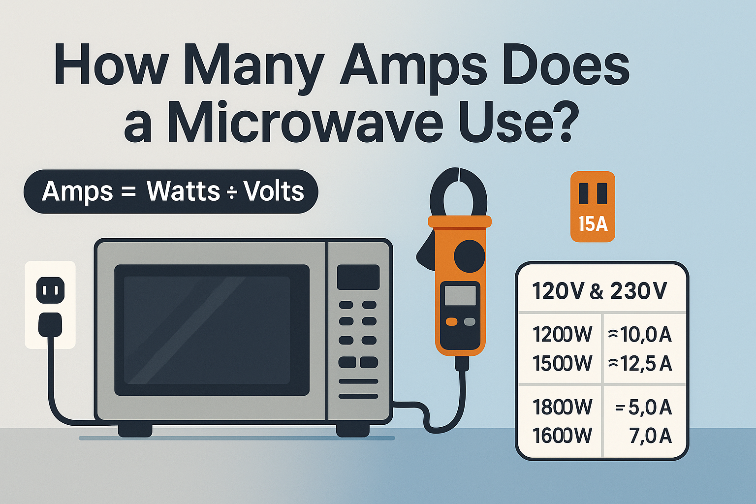 Microwave Amp Usage by Wattage