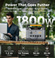 portable power station with 1200W output and peak 1800W