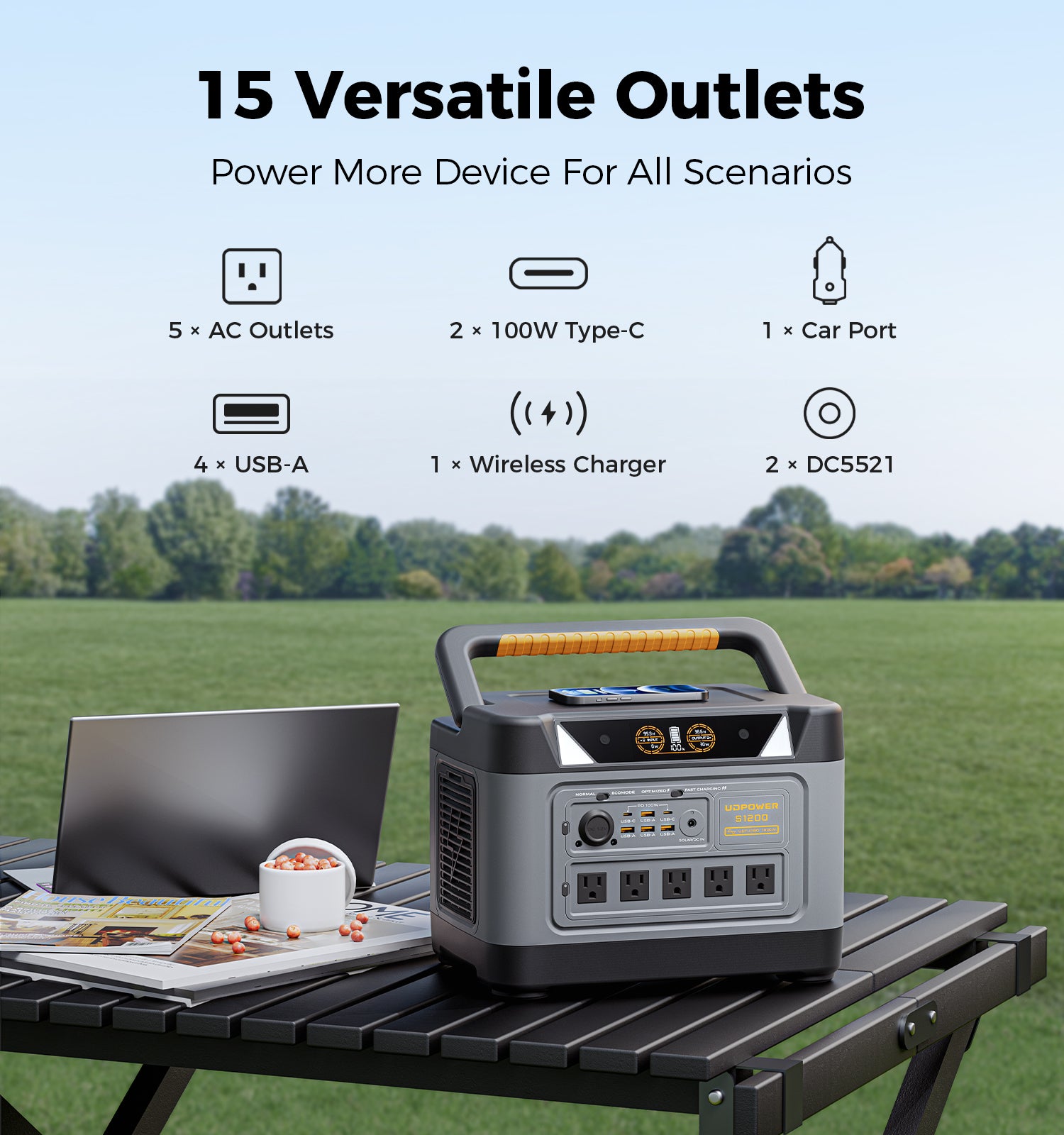 portable power station 1000W  with AC and DC output