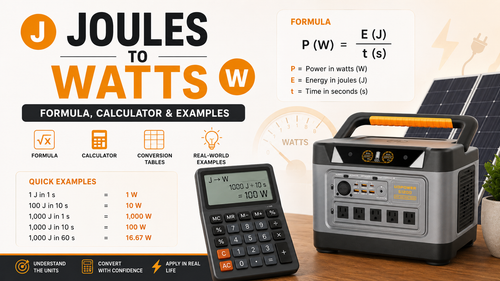 Joules to Watts Formula, Calculator & Examples