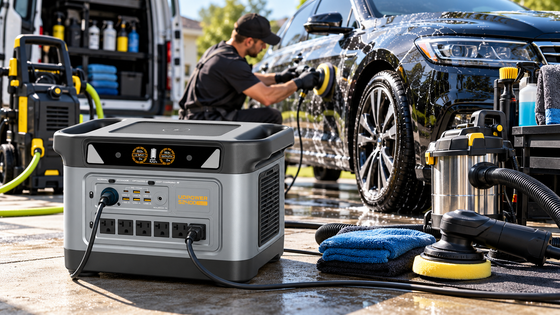 Professional Car Detailing Power Station Setup