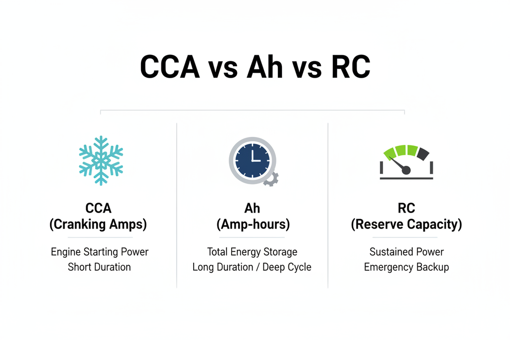 Cold Cranking Amps CCA vs Reserve Capacity RC battery specs explained for F-250