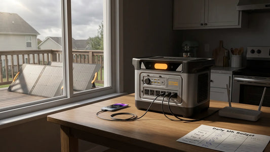 Solar recharging plan during a power outage with portable power station, foldable panels, and realistic daily watt-hour budgeting