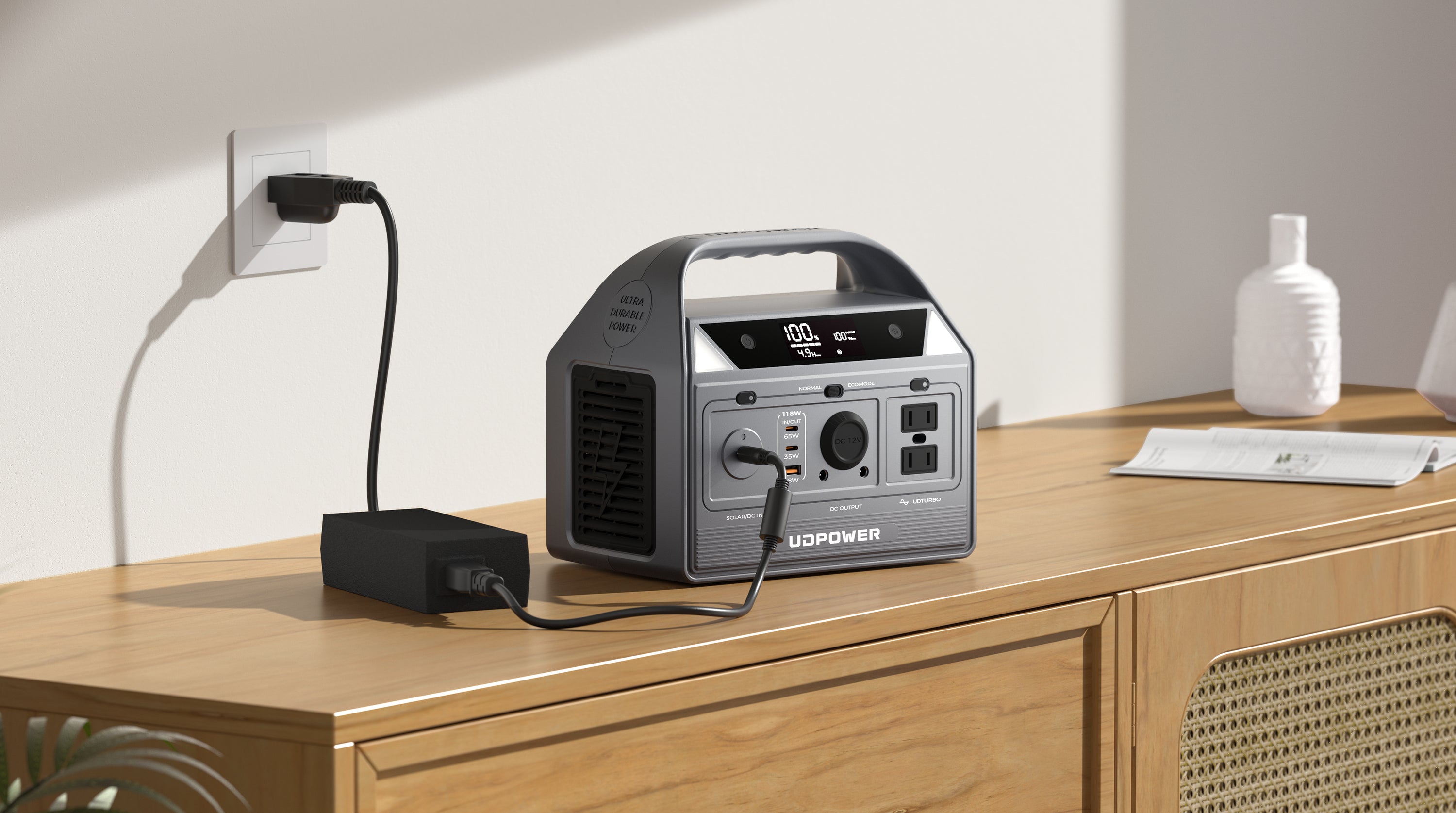 400W portable power station support wall charging