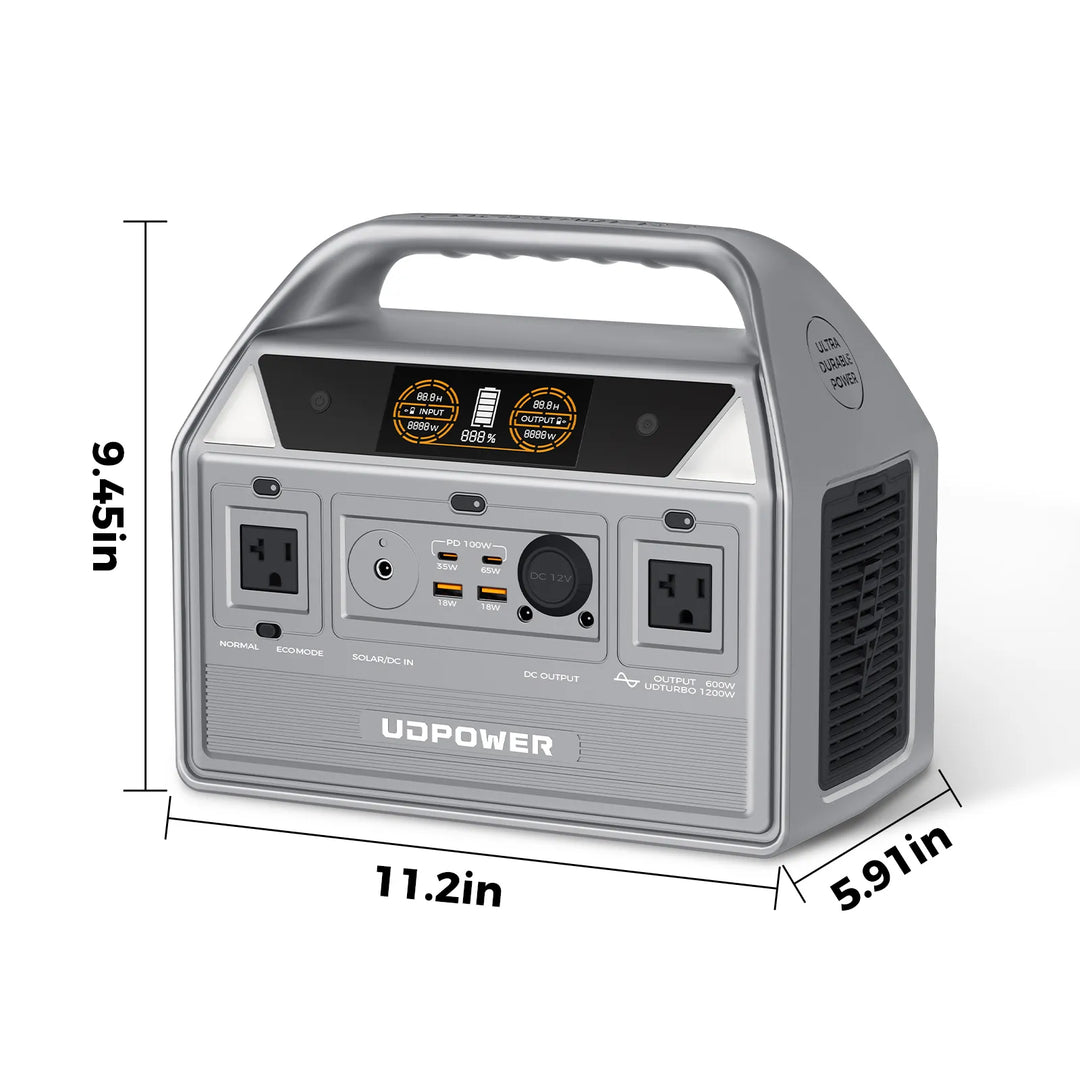 UDPOWER C600 Portable Power Station - Grey