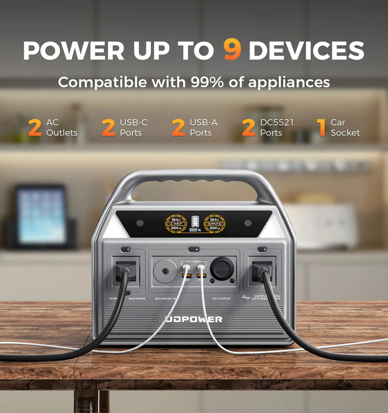 UDPOWER C600 Portable Power Station - Grey
