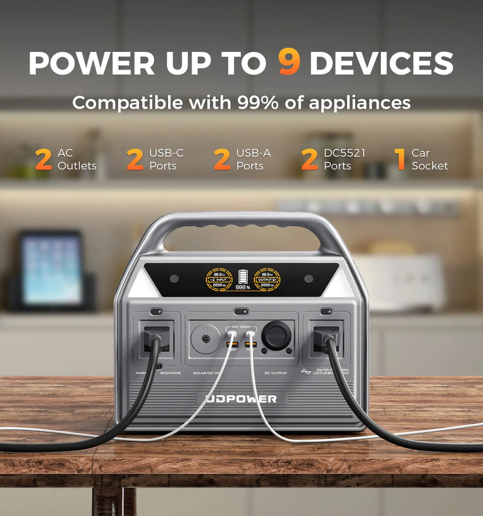 UDPOWER C600 Portable Power Station - Grey