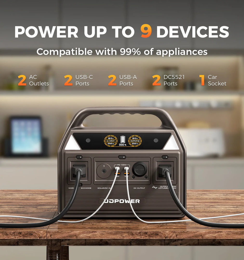 UDPOWER C600 Portable Power Station - Brown