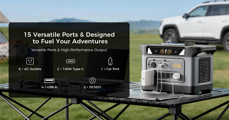 UDPOWER S2400 portable power station with 15 output ports
