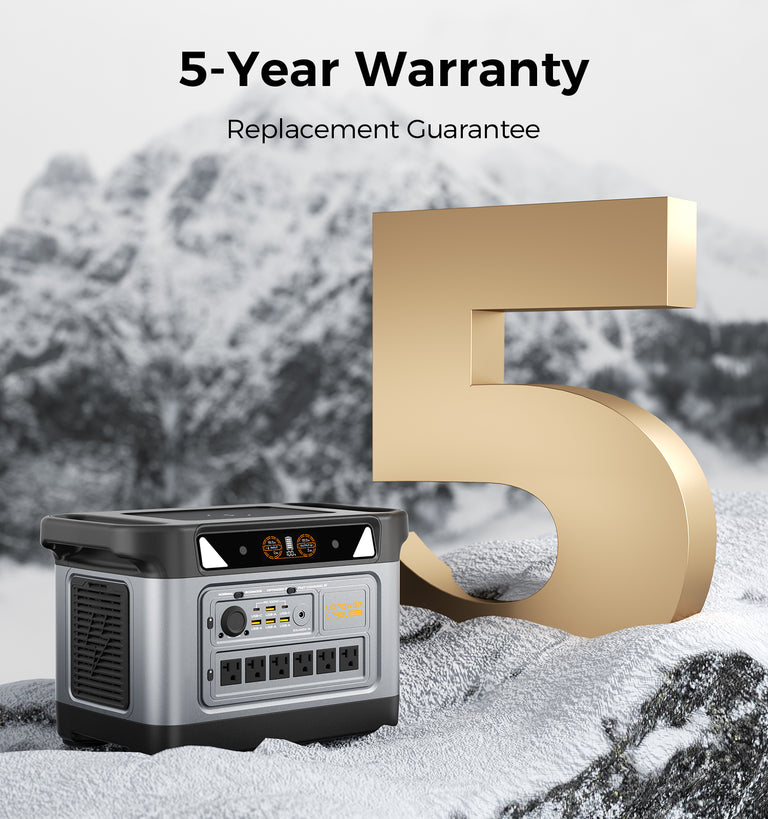 2000Wh portable power station with 5-year warranty