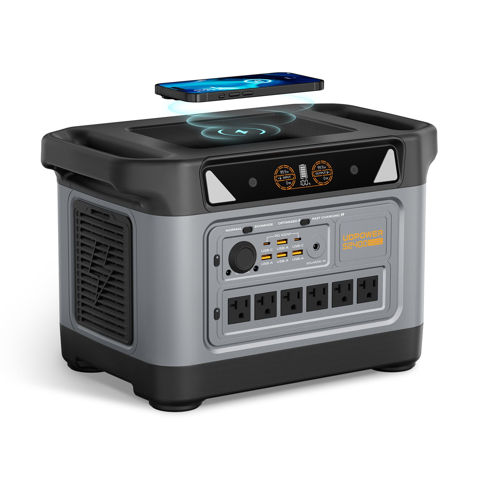 2000Wh portable power station with wireless charger
