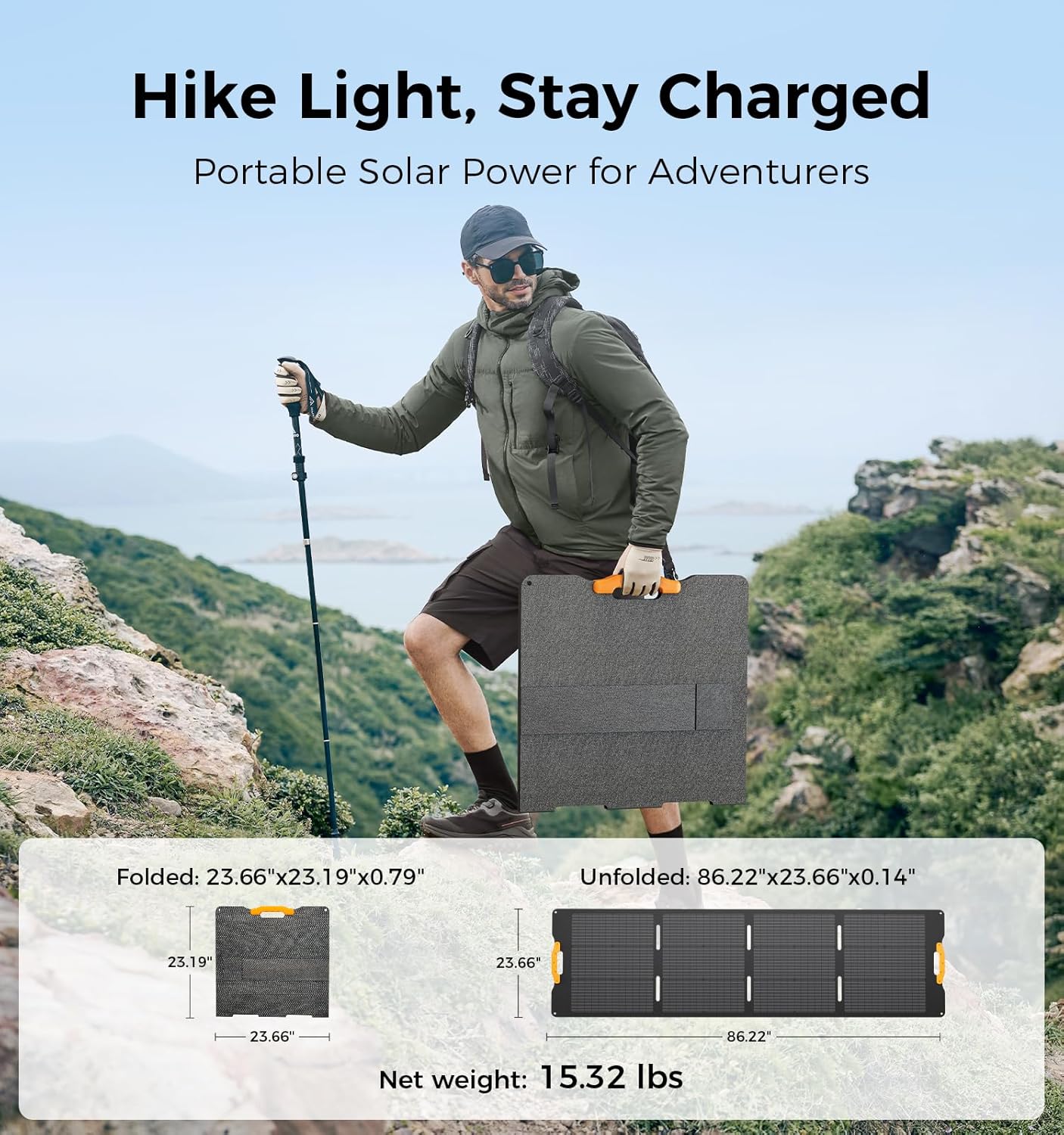 210W Portable Foldable Solar Panel for Camping, RV, Home Use