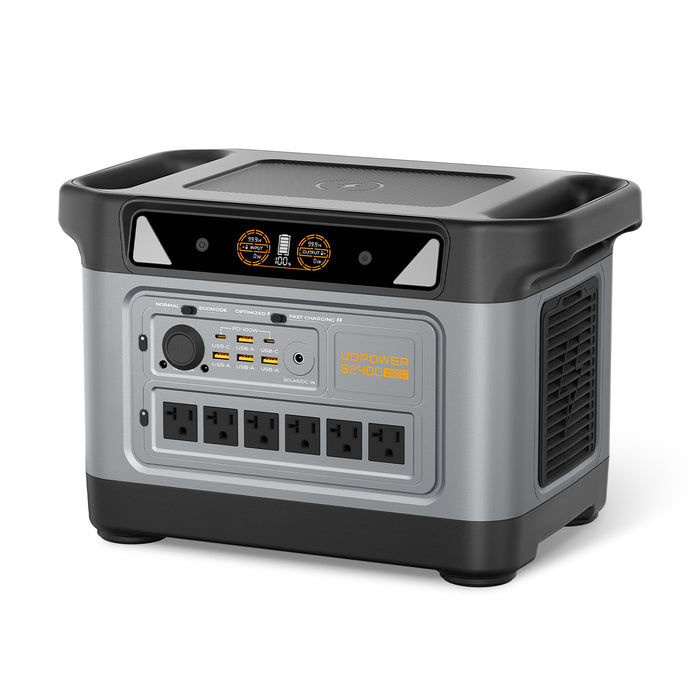 UDPOWER S2400 portable power station for running high-watt hair dryers and home backup appliances