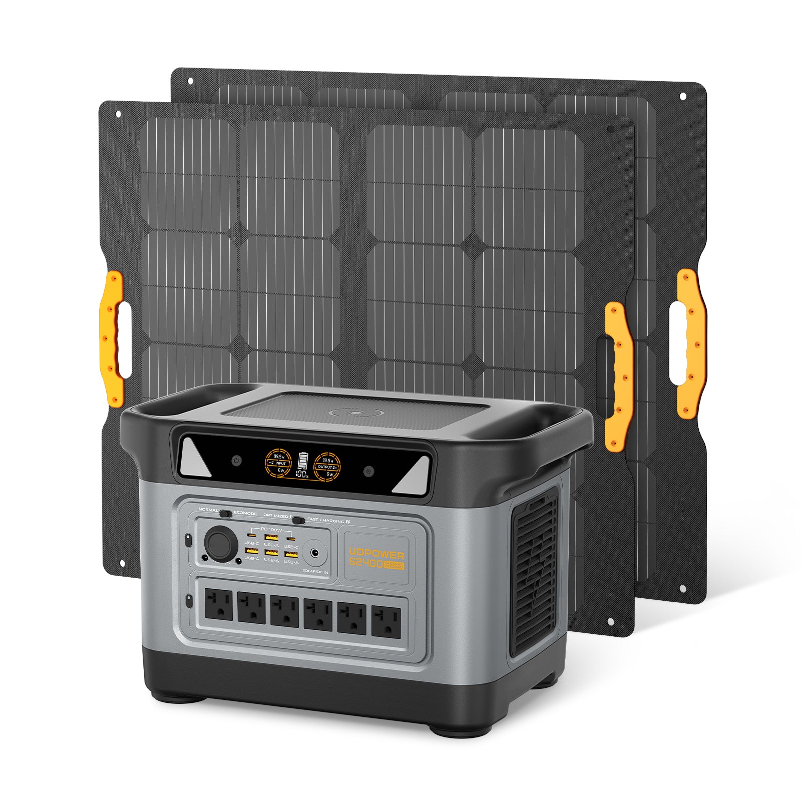 UDPOWER S2400 portable power station with foldable solar panels