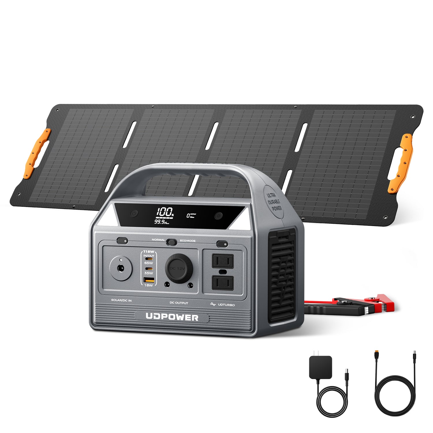 UDPOWER C400 256Wh Portable Power Station | 400W (800W Surge) Pure Sine Wave AC Outlet + PD3.0 USB-C