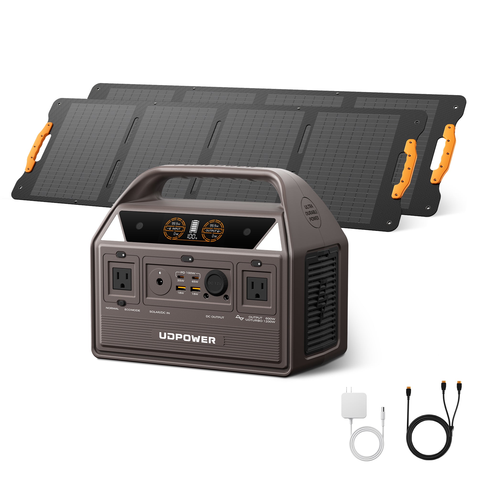 UDPOWER C600 | 600W Portable Solar Power Station | 600 Watts Solar