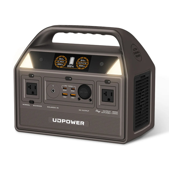 UDPOWER C600 portable power station for weekend camping and road trips