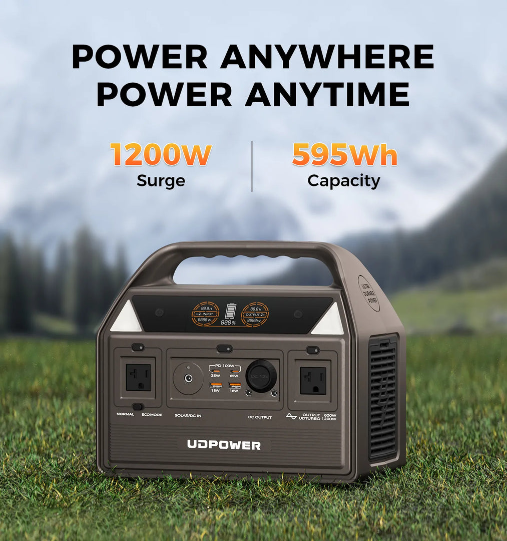 UDPOWER C600 Portable Power Station - Brown