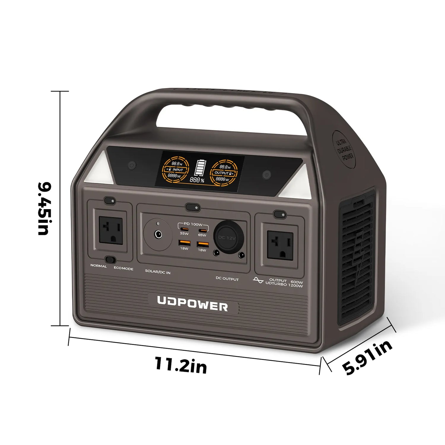 UDPOWER C600 Portable Power Station - Brown